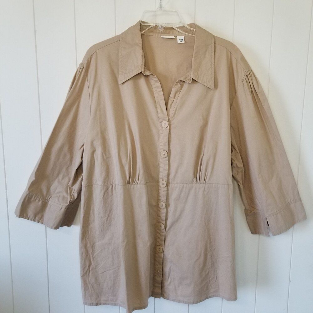 Cato Shirt Top Shirt Plus Size 26/28W Tan Minimalist Summer